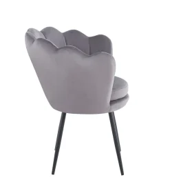Krzesło muszelka Fiona VIC szary/nogi czarne