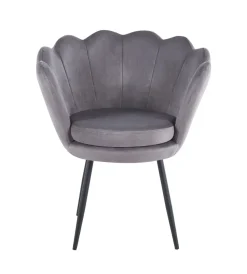 Krzesło muszelka Fiona VIC szary/nogi czarne
