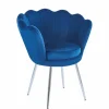 Krzesło muszelka Fiona VIC niebieski/nogi srebrne