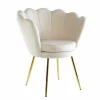 Krzesło muszelka Fiona VIC beżowy/nogi złote