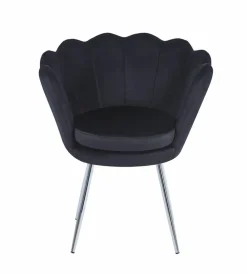 Krzesło muszelka Fiona VIC czarny/nogi srebrne