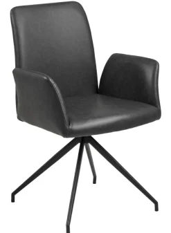 Krzesło Naya czarna eko skóra czarne tapicerowane