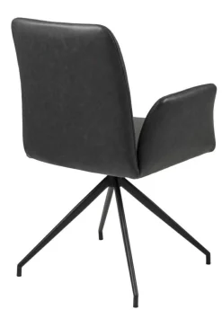 Krzesło Naya czarna eko skóra czarne tapicerowane