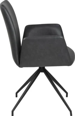 Krzesło Naya czarna eko skóra czarne tapicerowane