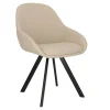 Krzesło Nels beżowe czarne nogi