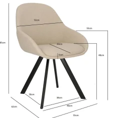 Krzesło Nels beżowe czarne nogi