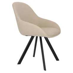 Krzesło Nels beżowe czarne nogi