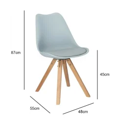 Krzesło Norden Star Square PP szary jasny/naturalny