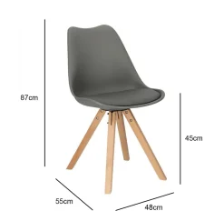 Krzesło Norden Star Square PP szary ciemny/naturalny