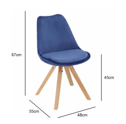 Krzesło Norden Star Square Velvet niebieski
