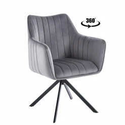 Krzesło obrotowe Adrienne Velvet szare