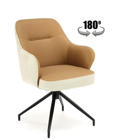 Krzesło obrotowe Connery brązowy/beżowy