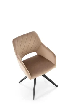 Krzesło obrotowe Cretas Velvet beżowe