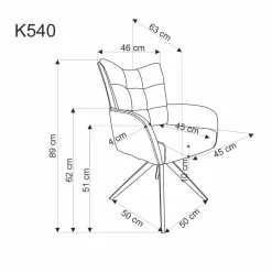 Krzesło obrotowe Dahlia beżowy