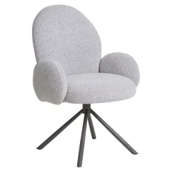 Krzesło obrotowe Lana z podłokietnikami  boucle piaskowe