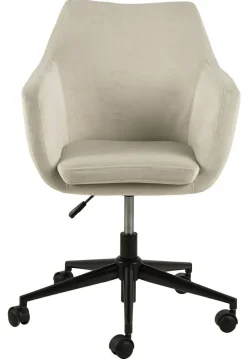 Krzesło obrotowe Nora beżowe welwetowe