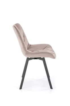 Krzesło obrotowe Veroniq beżowe pikowane