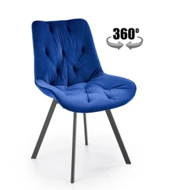 Krzesło obrotowe Veroniq granatowe pikowane