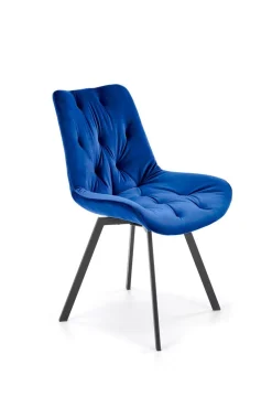 Krzesło obrotowe Veroniq granatowe pikowane