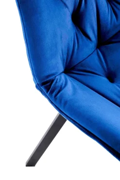 Krzesło obrotowe Veroniq granatowe pikowane