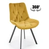 Krzesło obrotowe Veroniq musztardowe pikowane