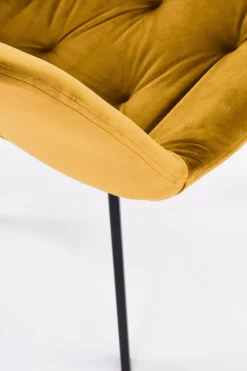 Krzesło obrotowe Veroniq musztardowe pikowane