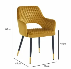Krzesło Olivia Velvet musztardowe