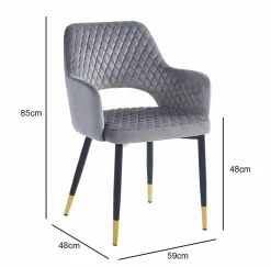 Krzesło Olivia Velvet szare