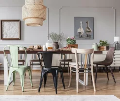 Krzesło Paris Arms niebieskie inspirowane Tolix