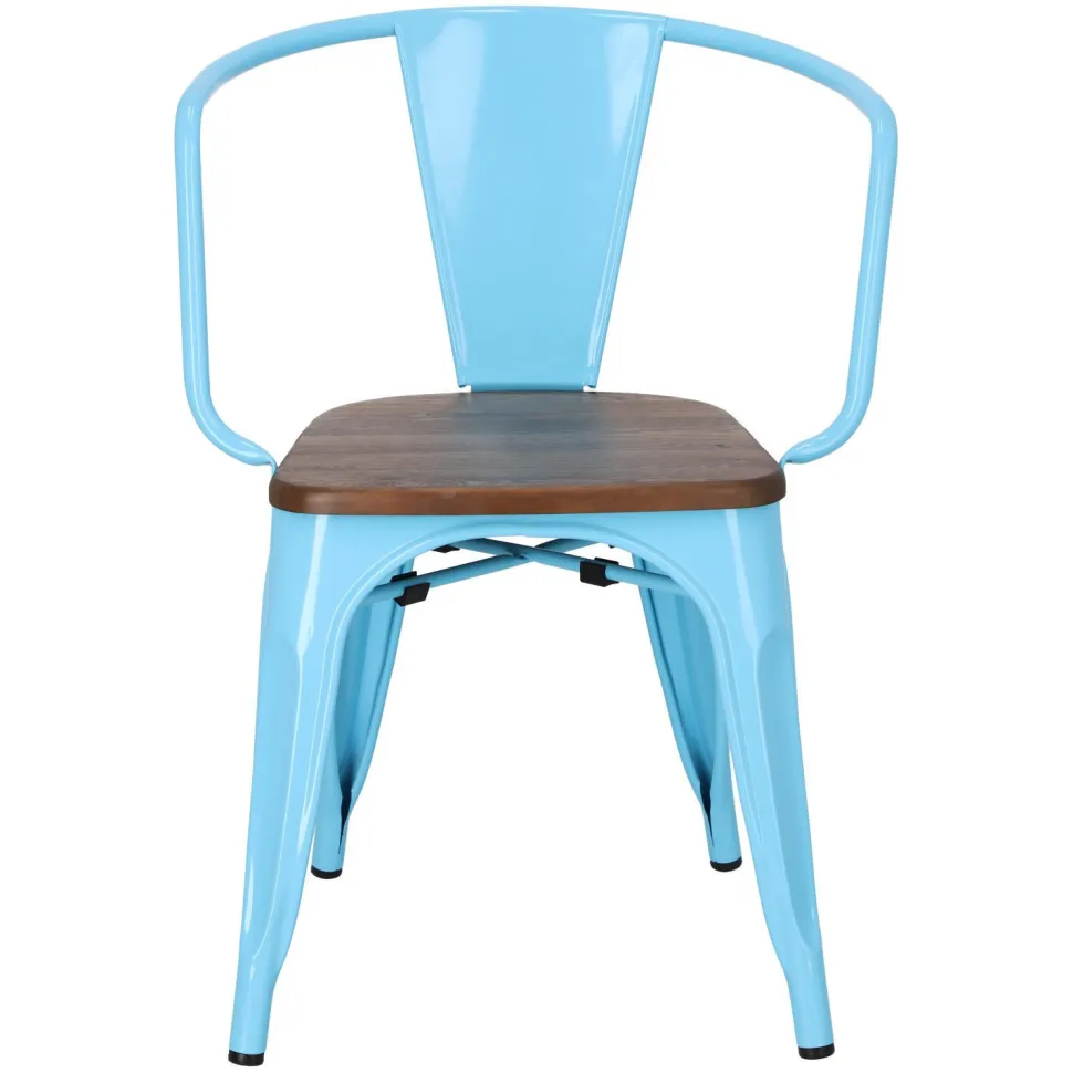 Krzesło Paris Arms Wood niebieskie sosna orzech