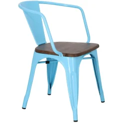 Krzesło Paris Arms Wood niebieskie sosna orzech