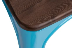 Krzesło Paris Arms Wood niebieskie sosna orzech