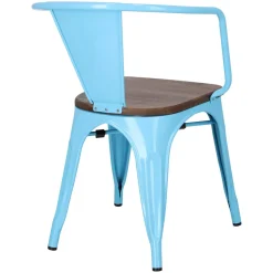 Krzesło Paris Arms Wood niebieskie sosna orzech