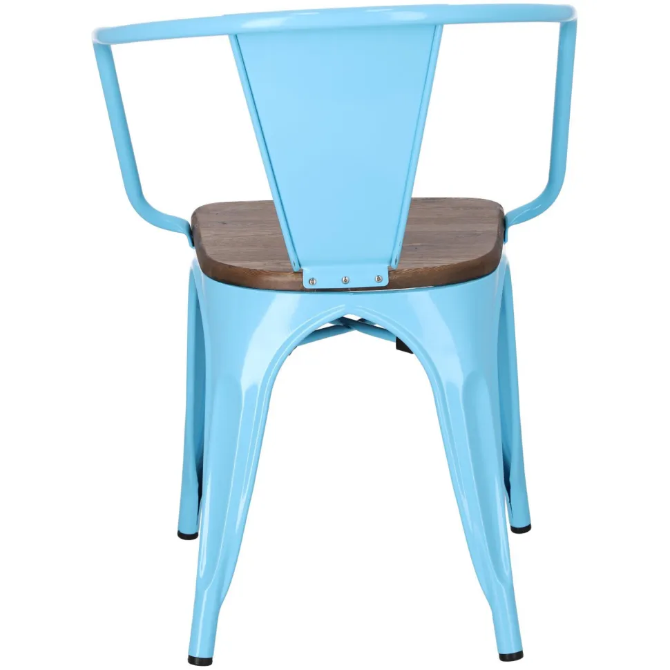 Krzesło Paris Arms Wood niebieskie sosna orzech