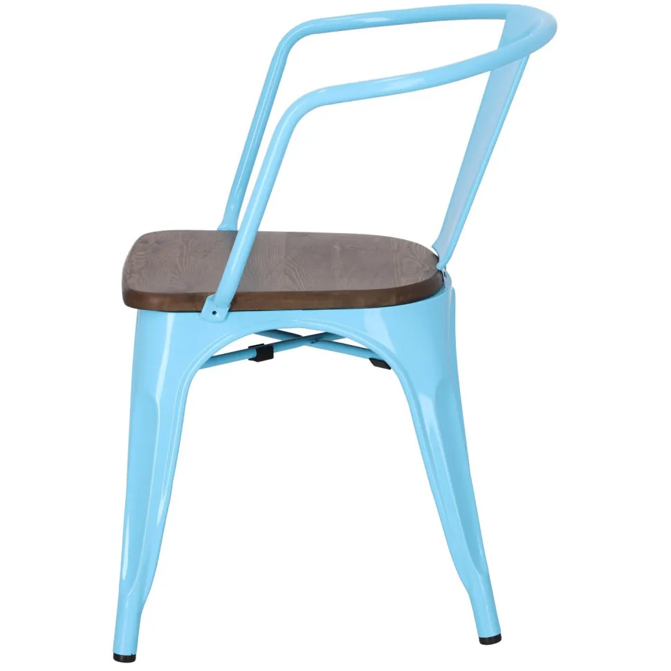 Krzesło Paris Arms Wood niebieskie sosna orzech