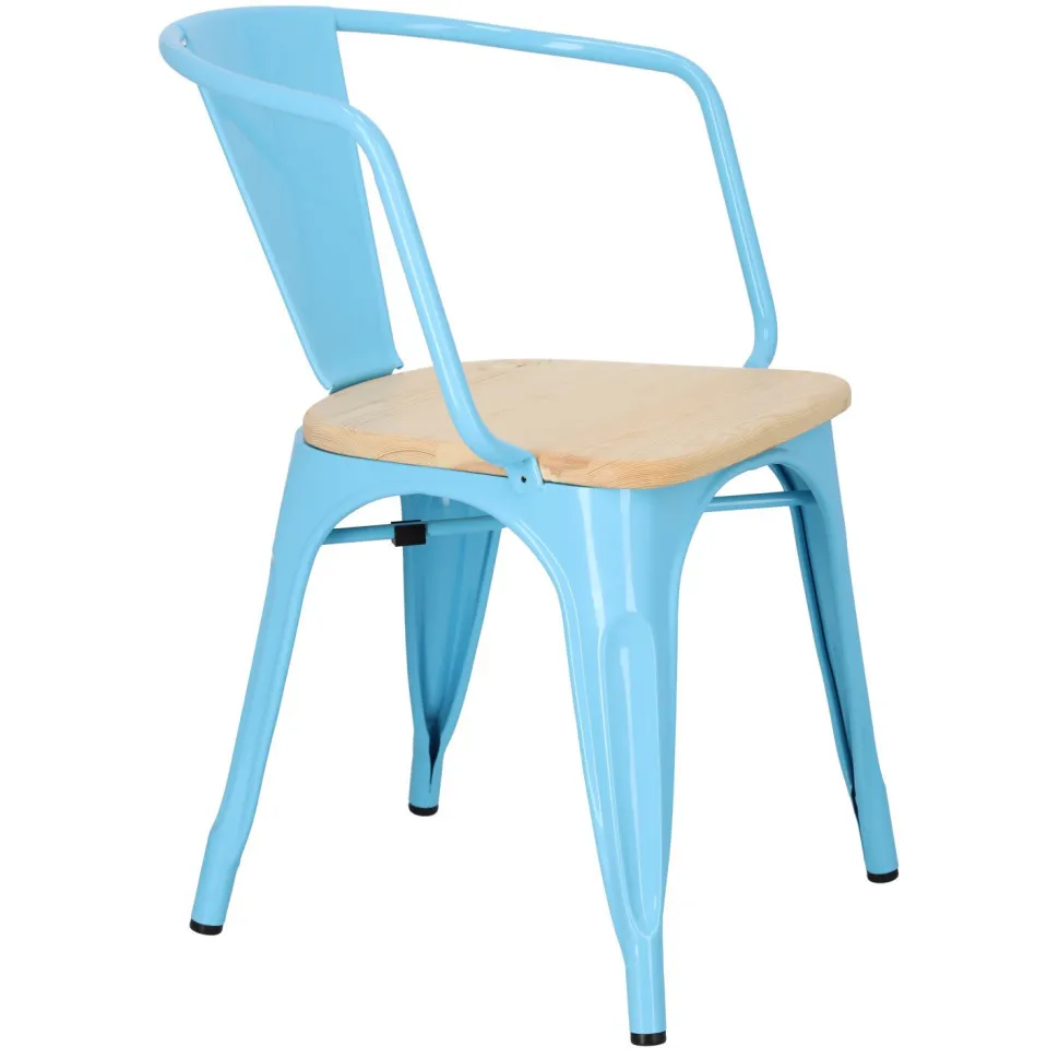 Krzesło Paris Arms Wood niebieskie sosna naturalna
