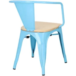 Krzesło Paris Arms Wood niebieskie sosna naturalna