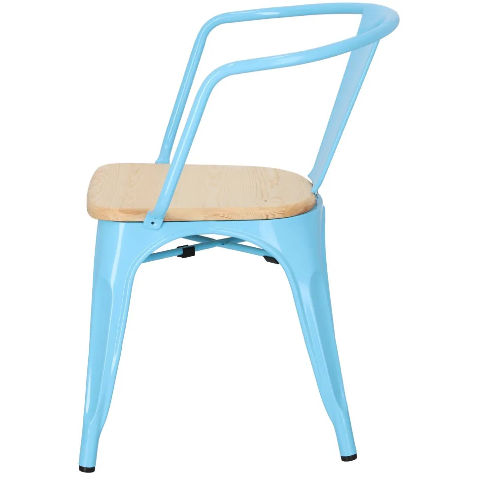 Krzesło Paris Arms Wood niebieskie sosna naturalna