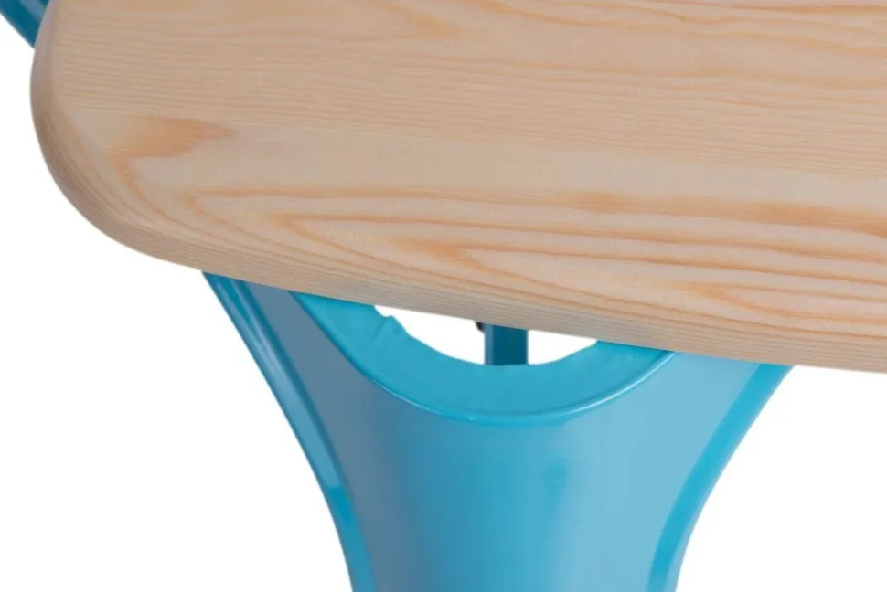 Krzesło Paris Arms Wood niebieskie sosna naturalna