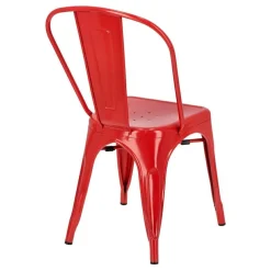 Krzesło Paris czerwone inspirowane Tolix