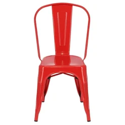 Krzesło Paris czerwone inspirowane Tolix