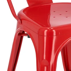 Krzesło Paris czerwone inspirowane Tolix