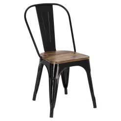 Krzesło Paris Wood czarne sosna orzech