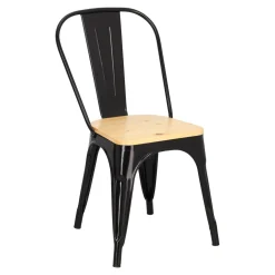Krzesło Paris Wood czarne sosna naturalna