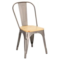 Krzesło Paris Wood metaliczne sosna naturalna