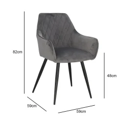 Krzesło Pico VIC szare tapicerowane