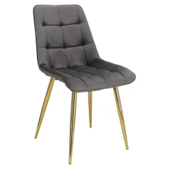 Krzesło Pilo szare/ złote nogi glamour