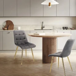 Krzesło Pilo szare/ złote nogi glamour