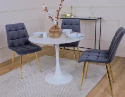 Krzesło Pilo szare/ złote nogi glamour