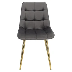 Krzesło Pilo szare/ złote nogi glamour